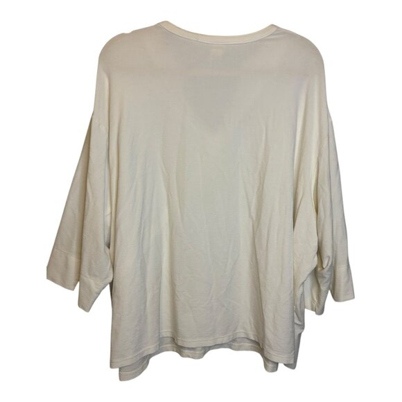 J. Jill  Blouse Women's Size 4x Stretch Artsy Buttons Plus Size White - Picture 2 of 3